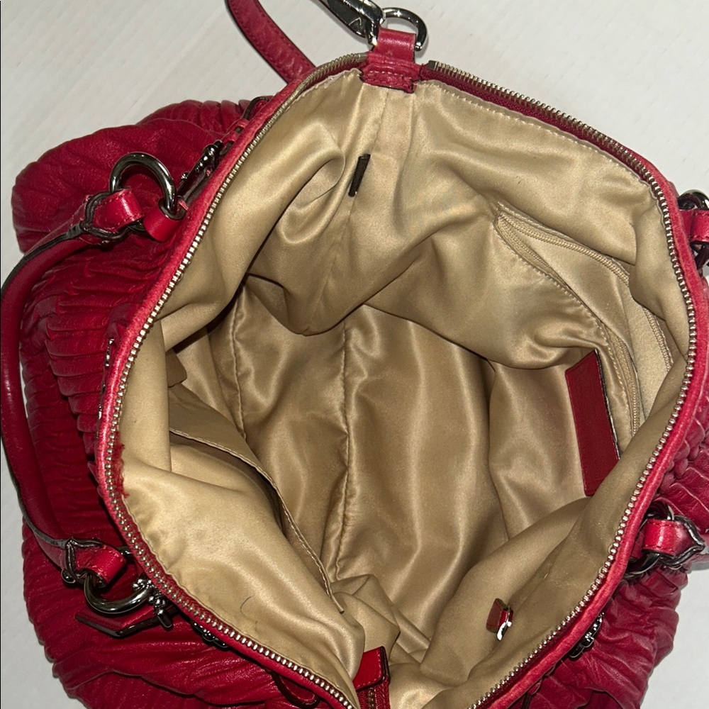 Coach Cherry Red Leather Shoulder Bag - Picture 10 of 15